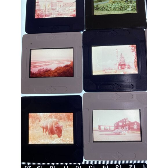 Vtg Lot of 22 Misc. Glass Slides Travel Grand Canyon Buffalo Cars Scenery - Picture 6 of 12
